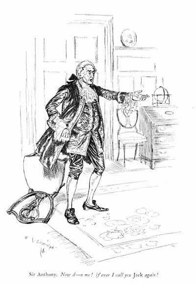 Illustration für Sheridans Die Rivalen von Edmund Joseph (after) Sullivan