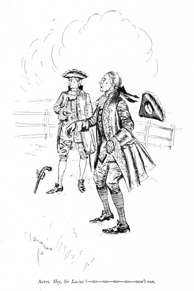 Illustration für Sheridans Die Rivalen (Gravur) von Edmund Joseph (after) Sullivan