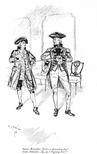 Illustration für Sheridans The Rivals (Gravur) von Edmund Joseph (after) Sullivan