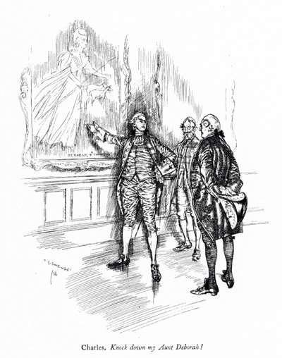 Illustration für Sheridans Die Schule des Skandals (Stich) von Edmund Joseph (after) Sullivan