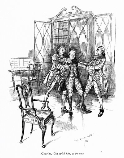 Illustration für Sheridans Die Schule der Übeltäter von Edmund Joseph (after) Sullivan