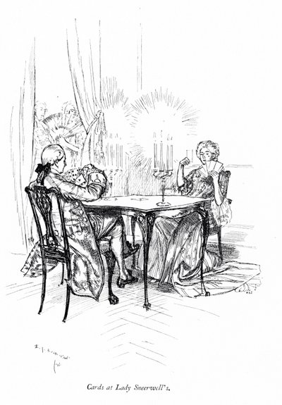 Illustration für Sheridans Die Schule der Übeltäter von Edmund Joseph (after) Sullivan