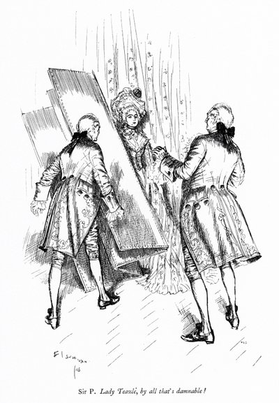 Illustration für Sheridans Die Schule der Schande von Edmund Joseph (after) Sullivan