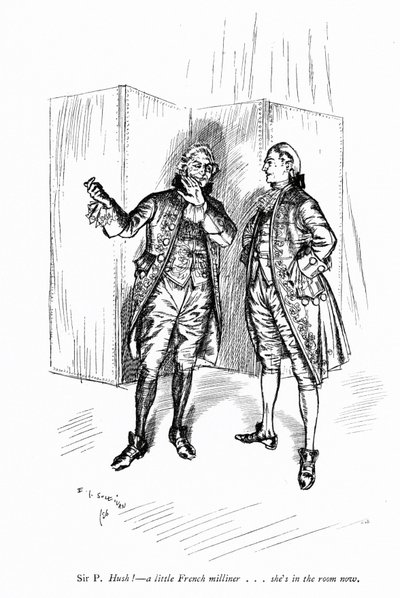 Illustration für Sheridans Die Schule der Skandale (Gravur) von Edmund Joseph (after) Sullivan