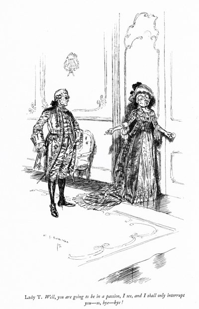 Illustration für Sheridans Die Schule der Frauen von Edmund Joseph after Sullivan