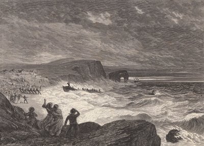 Das Rettungsboot an Land ziehen von Edmund Morison (after) Wimperis