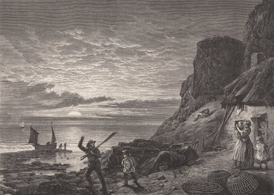 Fischer Vater und Sohn verabschieden sich von ihrer Familie von Edmund Morison (after) Wimperis