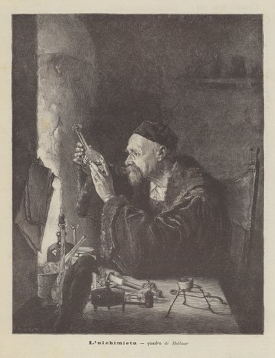 Der Alchemist, Gemälde von Hellmer von Edmund Ritter von Hellmer