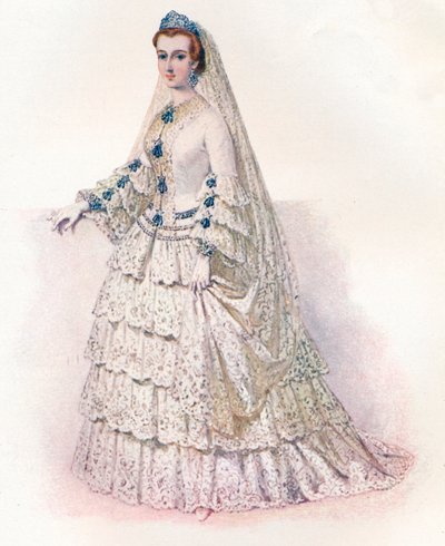 Die Kaiserin Eugenie in ihrem Brautkleid, 1853, 1902 von Edmund Thomas Parris