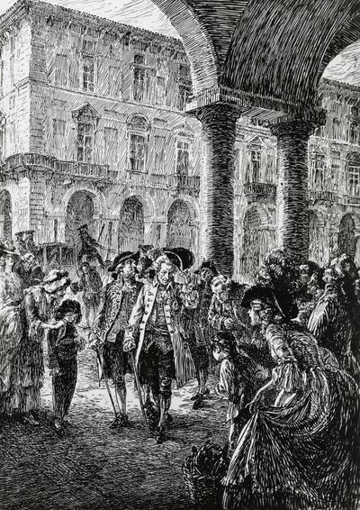 Treffen unter den Arkaden von Turin, Illustration für 