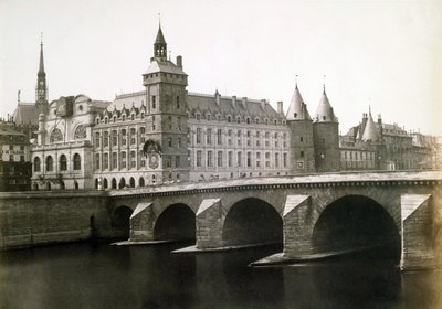 Die "Conciergerie" und die "Pont au Change", ca. 1854 von Edouard Denis Baldus