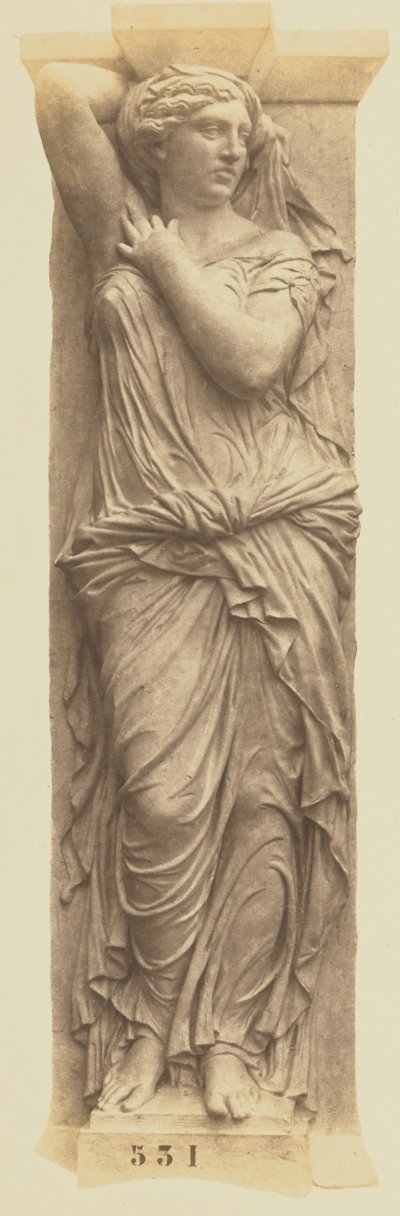 [Karyatide von Jules Cavelier, Dekoration des Louvre, Paris] von Édouard Baldus