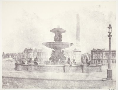 Fontaine, Place de la Concorde, Paris von Edouard Denis Baldus