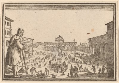 Piazza SS. Annunziata, Florenz von Edouard Eckman after Jacques Callot