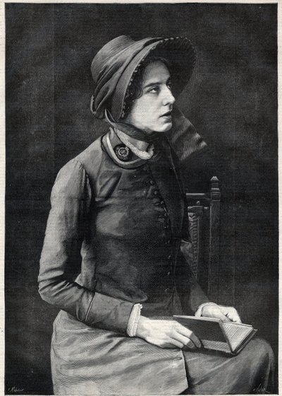Miss Kate Booth (Catherine Booth-Clibborn), Marschallin der Heilsarmee (1858-1955) - Gravur von Navellier in „The Illustrous Diary“ von 1891 von Edouard Felicien Eugene Navellier