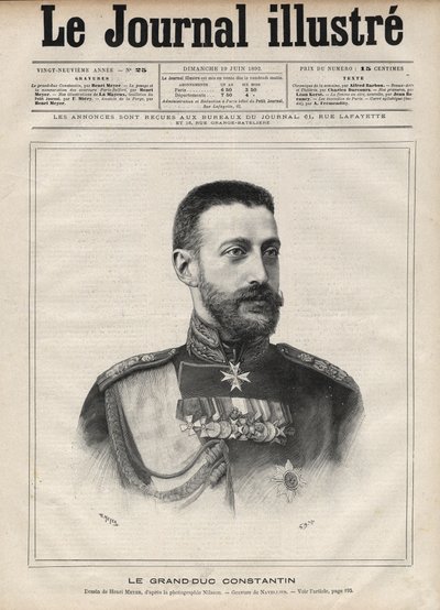 Porträt des Großherzogs Konstantin Nikolajewitsch von Russland (Konstantin Nikolajewitsch Romanow) von Edouard Felicien Eugene Navellier