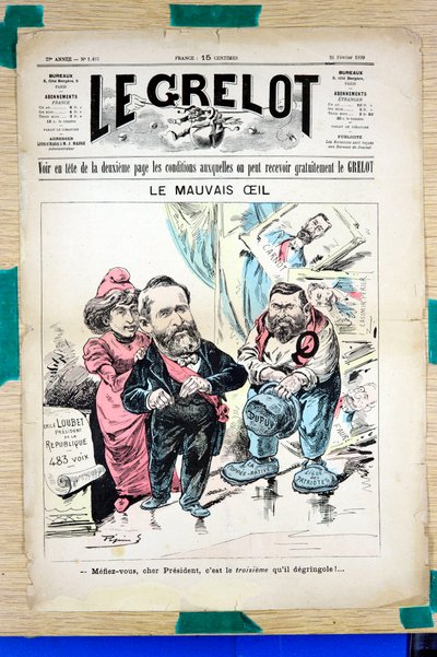 Titelblatt von „Le Grelot“, Satirisch in Farben von Edouard Guillaumin Pepin