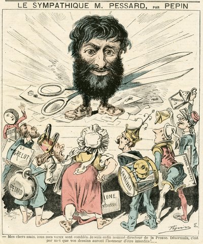 Titelblatt von Le Grelot, Nummer 356, Satirisch in Farben von Edouard Guillaumin Pepin