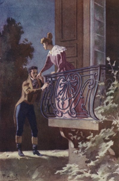 Ich fand ihn dort stehen, seine Hand ruhte auf einer Ecke meines Balkons von Edouard Henri Avril
