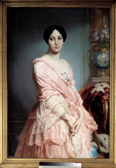 Porträt von Madame F. von Edouard Louis Dubufe