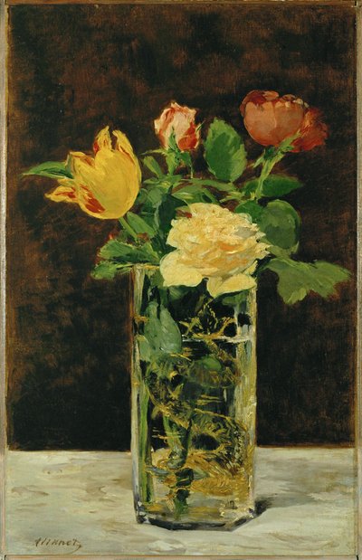Rose und Tulpe von Edouard Manet