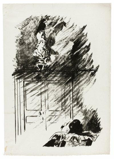 Der Rabe auf der Büste von Pallas ("Auf einer Büste von Pallas sitzend..."), aus Der Rabe (Le Corbeau) von Édouard Manet