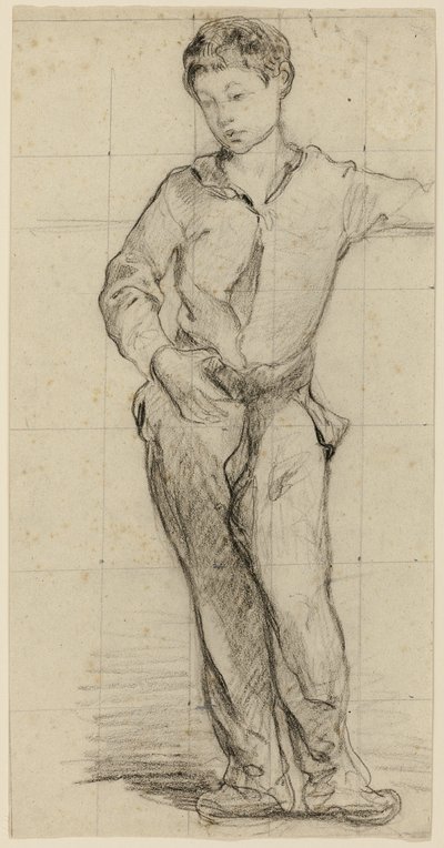 Junger Mann stehend (Léon Leenhoff) (recto); Skizze eines stehenden Jungen (verso) von Édouard Manet