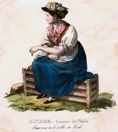 Schweizer Frau, um 1825 von Edouard Pingret