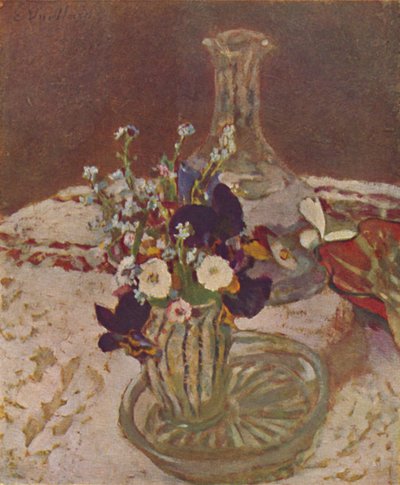 Blumenstrauß aus Stiefmütterchen, Vergissmeinnicht und Gänseblümchen um 1900, ca. 1900, 1946 von Edouard Vuillard