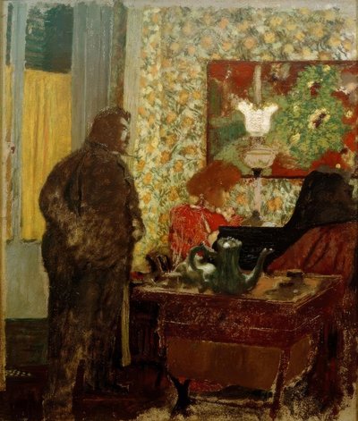 Interieur mit Misia Natanson am Klavier (Cipa hört Misia zu) von Edouard Vuillard