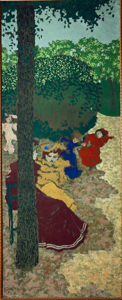 Kleine Mädchen spielen; aus Vuillards Serie über öffentliche Gärten von Edouard Vuillard