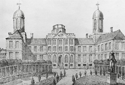 Krankenhaus in Philadelphia, USA, Lithographie von Edouard de Montulé (1792-1828) aus 
