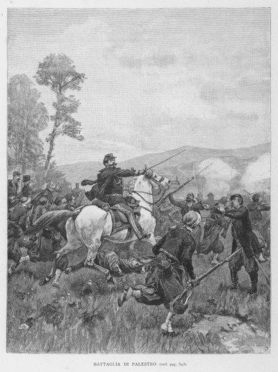 Schlacht von Palestro (Gravur) von Edouardo Matania
