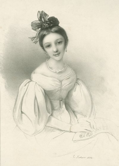 Porträt von Clara Wieck-Schumann 1819-1896, 1832 von Eduard Clemens Fechner