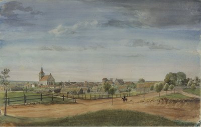Allenstein [Ostpreußen] mit Wegekreuzung im Vordergrund von Eduard Gaertner