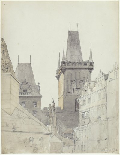 Die Moldaubrücke auf der Prager Kleinseite von Eduard Gaertner