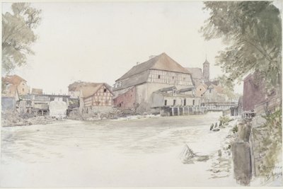 Mühlen an der Alle in Heilsberg von Eduard Gaertner