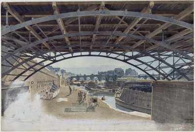 Unter der Pont des Arts mit Blick auf Pont-Neuf und die Seine-Insel in Paris von Eduard Gaertner