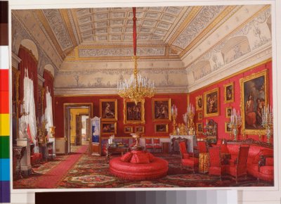 Interieur des Winterpalastes: Das erste reservierte Apartment - Das große Arbeitszimmer von Großfürstin Maria Nikolajewna von Eduard Hau