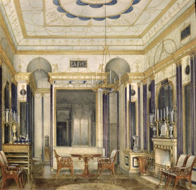Der Salon der Kaiserin Maria Alexandrowna im Großen Palais in Zarskoje Selo von Eduard Hau