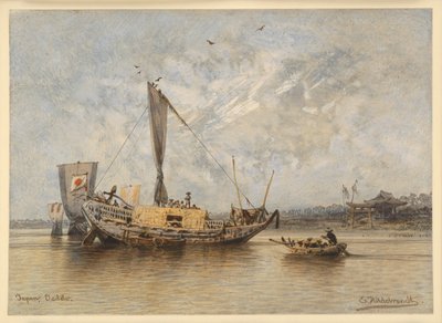 Dschunke bei Jeddo von Eduard Hildebrandt