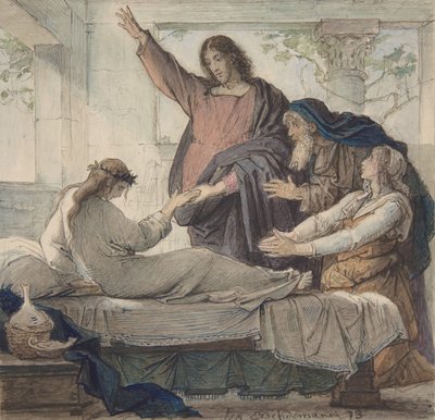 Die Auferweckung der Tochter des Jairus, 1873 von Eduard Julius Friedrich Bendemann