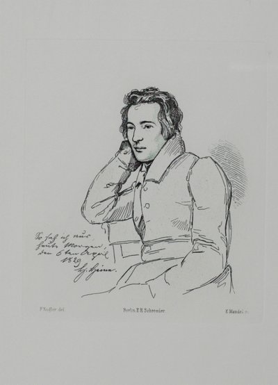 Porträt des Dichters Heinrich Heine 1797-1856 nach Franz Kugler von 1829, 1854 von Eduard Mandel