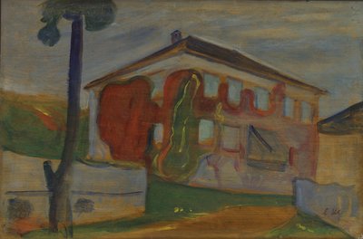 Haus mit rotem Virginia-Efeu, um 1900 von Edvard Munch