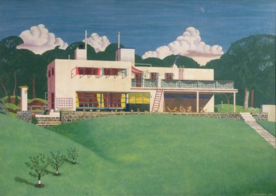 Pen Pits, der Landsitz von Sir Arthur und Lady Bliss von Edward Alexander Wadsworth