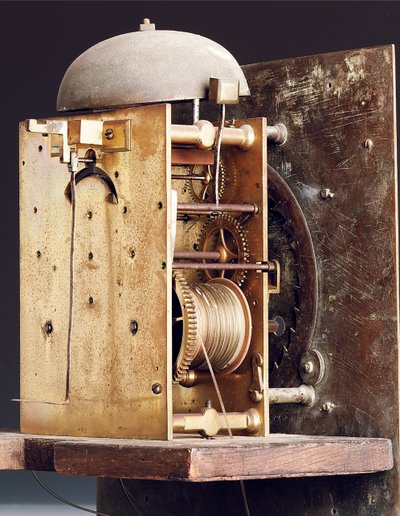 Detail einer Queen Anne-Standuhr, Nr. 463 von Edward Banger