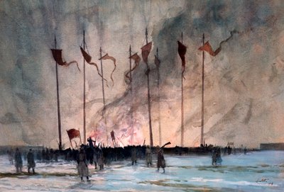 Begräbnis der Opfer der Russischen Revolution von Edward Barnard Lintott