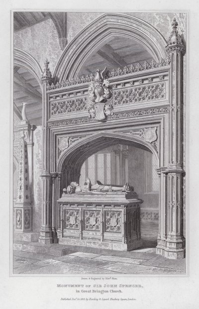 Denkmal von Sir John Spencer, in der Kirche von Great Brington von Edward Blore