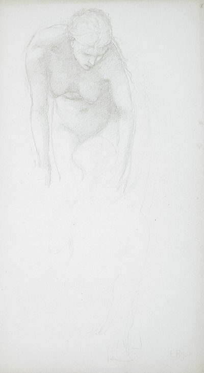 Sich bückender weiblicher Akt von Edward Burne-Jones