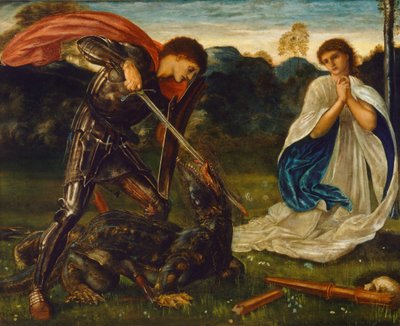 Der Kampf: St. Georg tötet den Drachen VI von Edward Burne-Jones